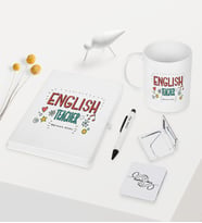 BK Gift Kişiye Özel İngilizce Öğretmeni Temalı Beyaz Defter Kalem Kupa Ayna Seti - 5