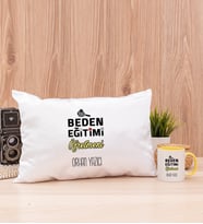Beden Eğitimi Öğretmeni Dikdörtgen Yastık ve Sarı Kupa Bardak