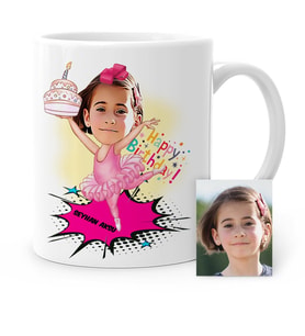 BK Gift Kişiye Özel Doğum Günü Karikatür Beyaz Kupa Bardak  2