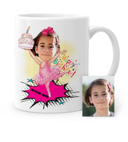 BK Gift Kişiye Özel Doğum Günü Karikatür Beyaz Kupa Bardak  2
