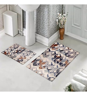 Banyo Halısı Ikili Klozet Takımı Kaymaz Tabanlı (60 xm x 100 cm + 40 cm x 60 cm) 