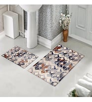 Banyo Halısı Ikili Klozet Takımı Kaymaz Tabanlı (60 xm x 100 cm + 40 cm x 60 cm) 