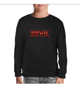 Super Junior - Devil Siyah Çocuk Sweatshirt