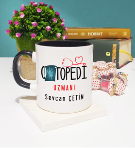 Ortapedi Uzmanı Kupa Bardak Siyah
