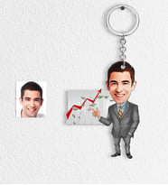BK Gift Kişiye Özel Bay Bankacı Karikatür Anahtarlık  2