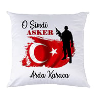 Biresimden Askere Hediye O Şimdi Asker İsimli Kişiye Özel Yastık
