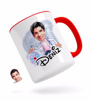 BK Gift Kişiye Özel Erkek Elektrik Mühendisi Karikatürlü Kırmızı Kupa Bardak-1