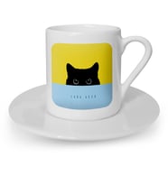 BK Gift Kişiye Özel Black Kitty Tasarımlı Türk Kahvesi Fincanı  1