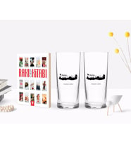 BK Gift Kişiye Özel Renkli Baskılı Kahramanmaraş Tasarımlı Turistik İkili Rakı Bardağı ve Rakı Cep Kitabı Hediye Seti-2 (Model 1)