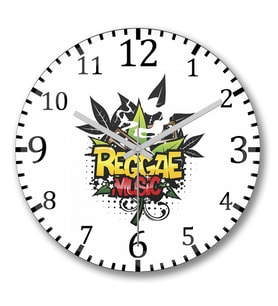 Reggae Music Duvar Saati Bombeli Gercek Cam