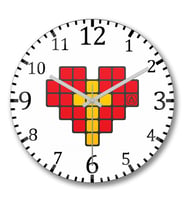 Tetris Duvar Saati Bombeli Gercek Cam