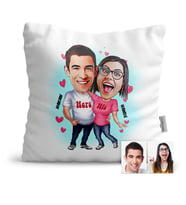 BK Gift Kişiye Özel Sevgililer Karikatür  Yastık  5
