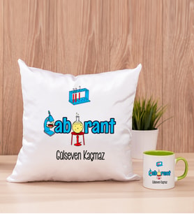 Laborant Kare Yastık ve Yeşil Kupa Bardak