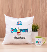 Laborant Kare Yastık ve Yeşil Kupa Bardak