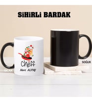 Şef Aşçı Kupa Bardağı Sihirli (Beyaz)