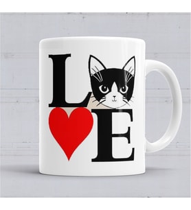 I Lowe Kedi Seni Seviyorum Kedi Cats Kupa Bardak  Porselen