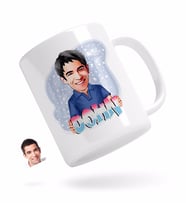 BK Gift Kişiye Özel Erkek İsimli Karikatürlü Beyaz Kupa Bardak-1