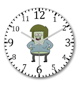 Regular Show Muscleman Duvar Saati Bombeli Gercek Cam