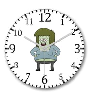 Regular Show Muscleman Duvar Saati Bombeli Gercek Cam