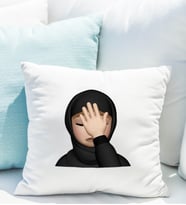 Emoji Kız Tesettürlü Stiker Yastığı