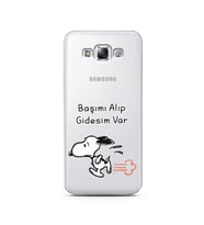 Snoopy Tasarımlı Süper Şeffaf Silikon Telefon Kılıfı Samsung E7