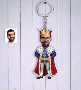 BK Gift Kişiye Özel Kral Karikatür Anahtarlık