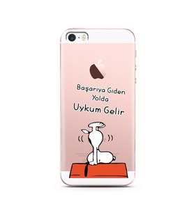 Snoopy Tasarımlı Süper Şeffaf Silikon Telefon Kılıfı İphone 5s