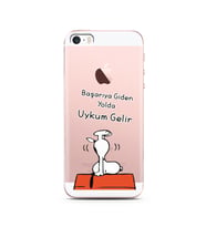 Snoopy Tasarımlı Süper Şeffaf Silikon Telefon Kılıfı İphone 5s