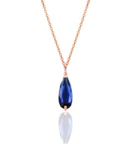 Söğütlü Silver Gümüş rose safir taşlı damla modeli kolye