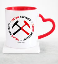 BK Gift Kişiye Özel Mesleki Jeoloji Mühendisi Kırmızı Kalpli Kupa Bardak  1