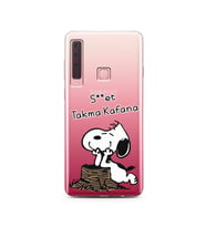 Snoopy Tasarımlı Süper Şeffaf Silikon Telefon Kılıfı Samsung A9 (2018)  