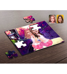 BK Gift Kişiye Özel Kız Kardeşler Karikatürlü Ahşap Puzzle-3