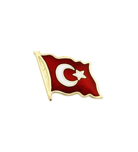 Altın Bayrak Rozet İğneli