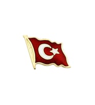 Altın Bayrak Rozet İğneli