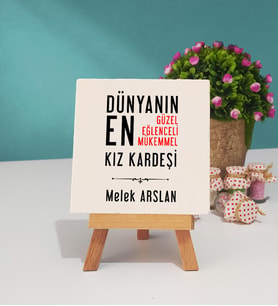 Kız Kardeş Tasarımlı Kişiye Özel Hediye Kız Kardeş Dekoratif Taş Baskı 