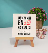 Kız Kardeş Tasarımlı Kişiye Özel Hediye Kız Kardeş Dekoratif Taş Baskı 
