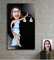 BK Gift Kişiye Özel Bayan Avukat Karikatür Ahşap Tablo - 1
