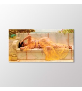 Arty Tablo Girl İn Yellow Drapery Tablo (Karışık)