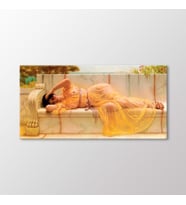 Arty Tablo Girl İn Yellow Drapery Tablo (Karışık)