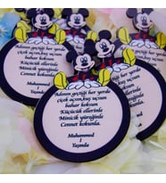 Ahşap Mickey Mouse İsme Özel Magnet (Karışık)