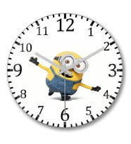 Minionss Duvar Saati Bombeli Gercek Cam