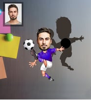 Kişiye Özel Futbolcu Karikatürlü Ahşap Magnet Bay-2