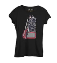 Rocker Dog Siyah Kadın Tshirt