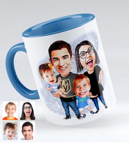 BK Gift Kişiye Özel Aile Karikatür Kupa Bardak  3