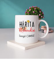 Harita Mühendisi Kupa Bardak ve Taş Bardak Altlığı Seti