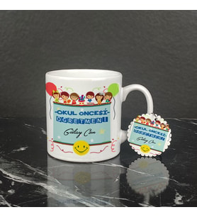 Okul Öncesi Öğretmeni Kupa Bardak ve Anahtarlık Set 002