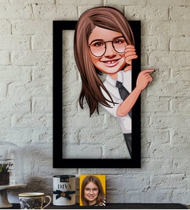 BK Gift Kişiye Özel Kız Çocuk Karikatürlü 3D Ahşap Tablo-1