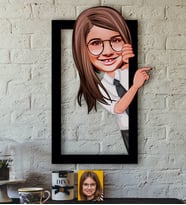 BK Gift Kişiye Özel Kız Çocuk Karikatürlü 3D Ahşap Tablo-1