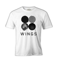 BTS - Wings Logo Beyaz Erkek Tshirt