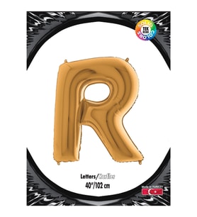 R Harf Kikajoy Altın Folyo Balon 102 cm (40 inch)
